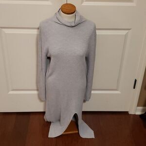 Abound Womens Ribbed Mock Neck Slit‎ Midi Sweater Dress Grey Size Medium NWOT